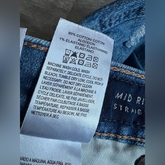 Lucky Brand Mid Rise Straight Cigarette Jeans w Exposed Button Fly. Size 8 - Picture 10 of 10